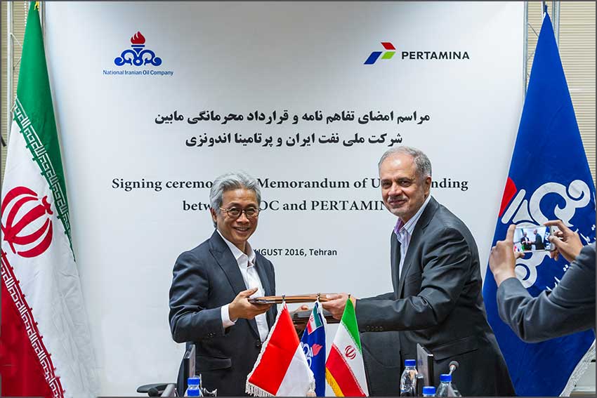 تفاهمنامه همکاری شرکت ملی نفت ایران و پرتامینا اندونزی به امضا رسید